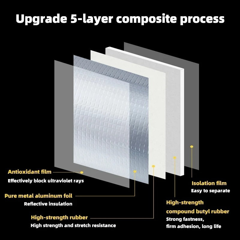 🔥 1.0mm Aluminum Butyl Tape | 5X Stronger Adhesion⚡Fireproof + Waterproof🌟【Roofing Pro Kit】Self-Adhesive Sealant for Leaks, Pipes, RV - 10X Durable Than Duct Tape 🔥 1.0mm Aluminum Butyl Tape | 5X Stronger Adhesion⚡Fireproof + Waterproof🌟【Roofing Pro Kit】Self-Adhesive Sealant for Leaks, Pipes, RV - 10X Durable Than Duct Tape